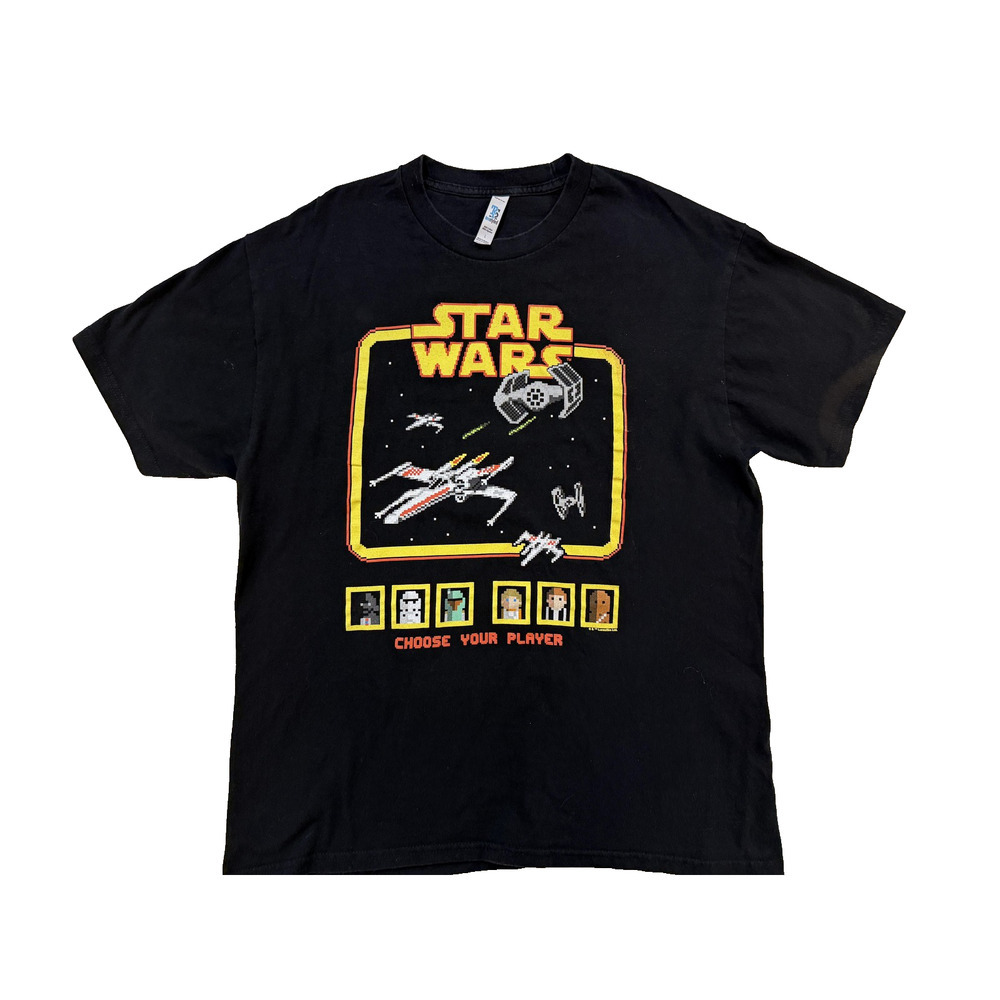 Star Wars Shirt Mens Large Black Choose Your Player Retro Video Game Tee Graphic